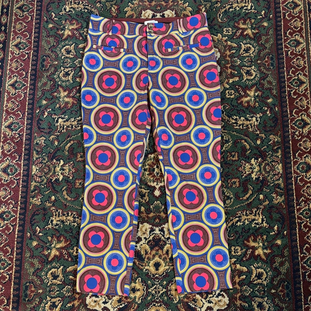 Anthropologie Multicolor Patterned Slim Pants